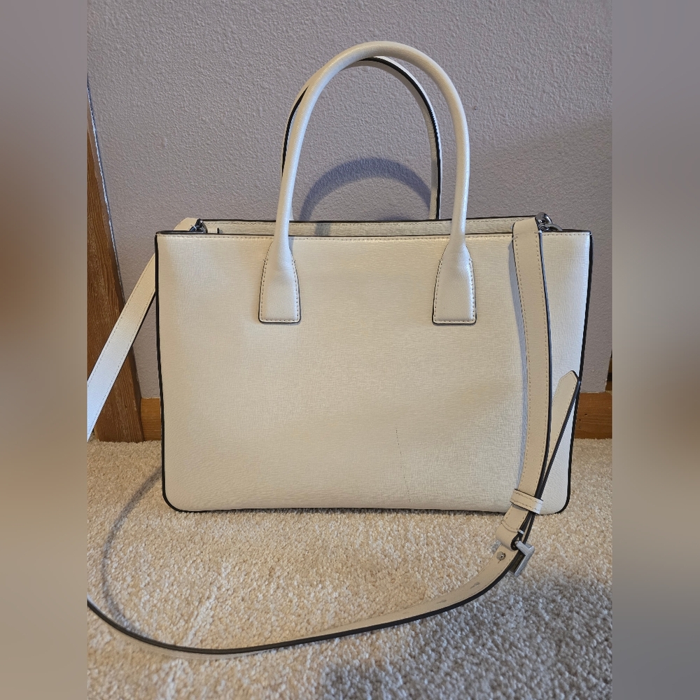 Kate Spade Sam Icon Large Leather Tote Bag Parchment - Picture 2 of 11